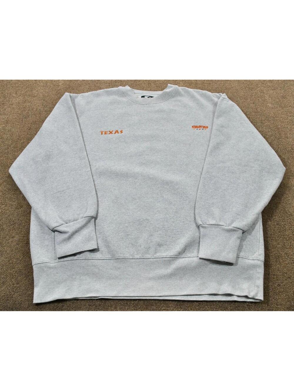 Texas Longhorns 90s Vintage Starter Brand NCAA Football Gray Sweatshirt Large